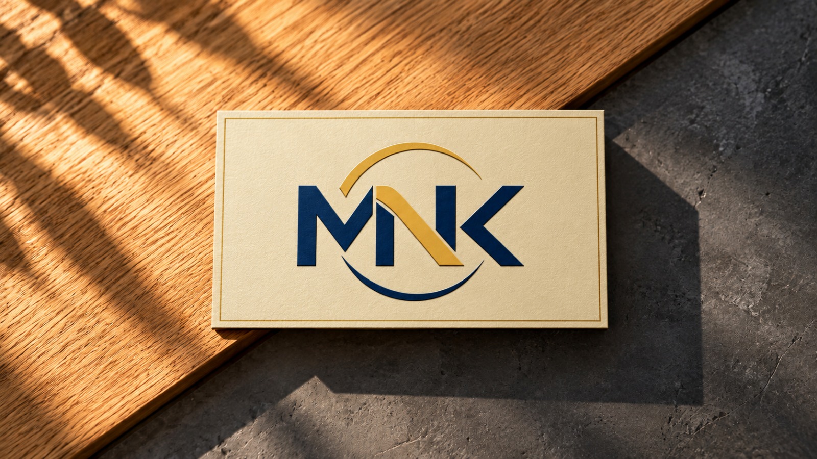 MNK logo card mockup